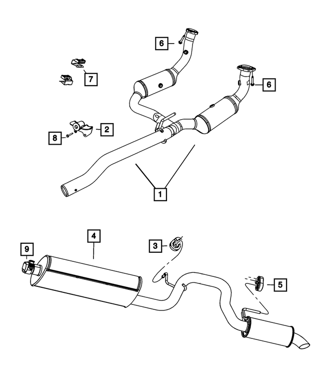 52125352AC - Exhaust: Exhaust Pipe And Converter for Mopar Image