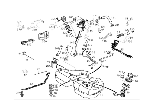 Fuel Tank with Detachable Parts for 2007 Mercedes-Benz CLS550 #0