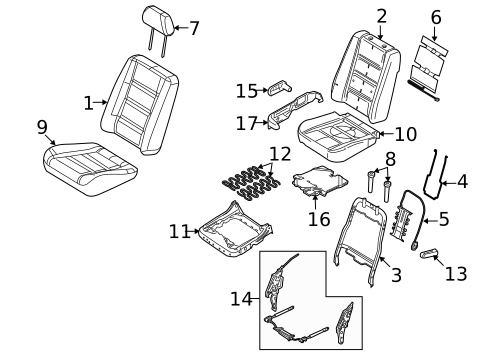 Front Seat Components for 2009 Ford Taurus X #0
