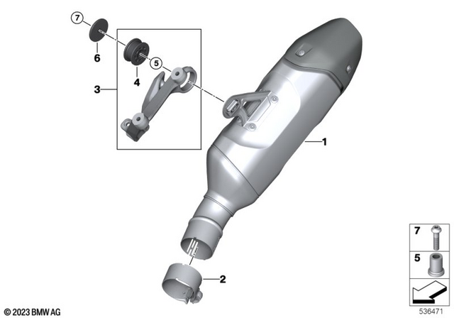 18518405432 - Exhaust System: Circlip End Muffler - D=62.6 for BMW-Motorrad Image