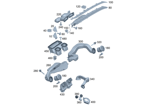 2948302600 - Heating and Ventilation: Air Vent for Mercedes-Benz: EQE 350 SUV, EQE 350+ SUV, EQE 500 SUV, EQE AMG SUV Image image