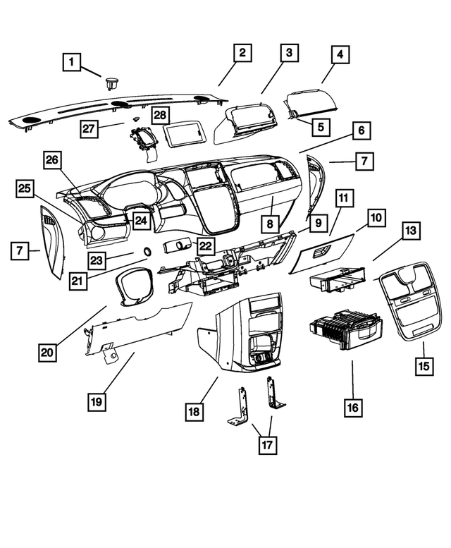5028738AB - Interior Trim: Instrument Panel Cap for Mopar Image image
