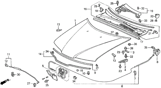 Engine Hood for 1993 Honda Prelude #0