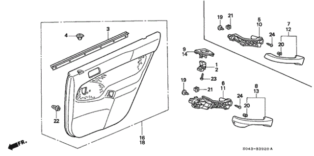 Rear Door Lining for 1997 Honda Civic #0