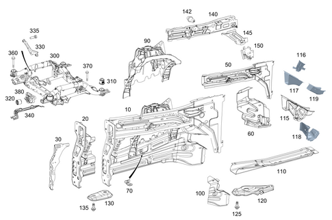 Wheelhouse, Front Subframe for 2020 Mercedes-Benz GLS450 #0