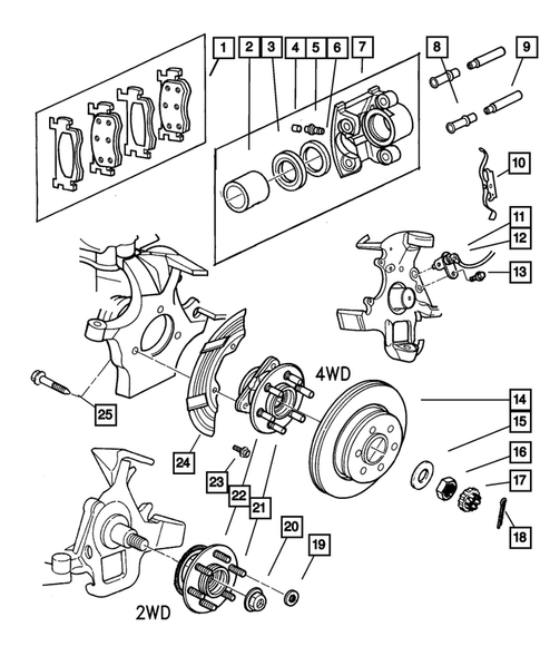 Front Brakes for 2001 Dodge Dakota #0