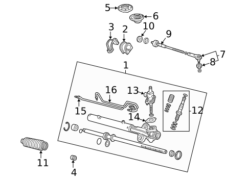 Steering Gear & Linkage for 2006 Acura MDX #0