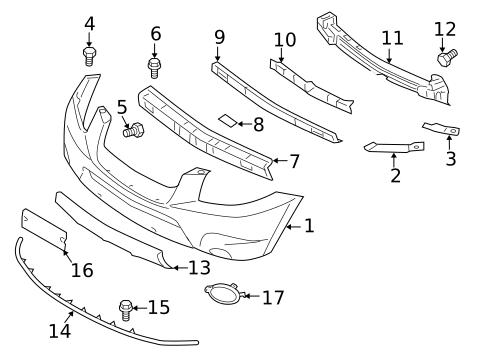 Bumper & Components - Front for 2009 Hyundai Santa Fe #0