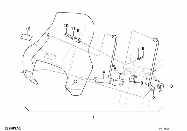 46632316243 - Frame and Mounting Parts: Bracket Left - Cr for BMW-Motorrad Image