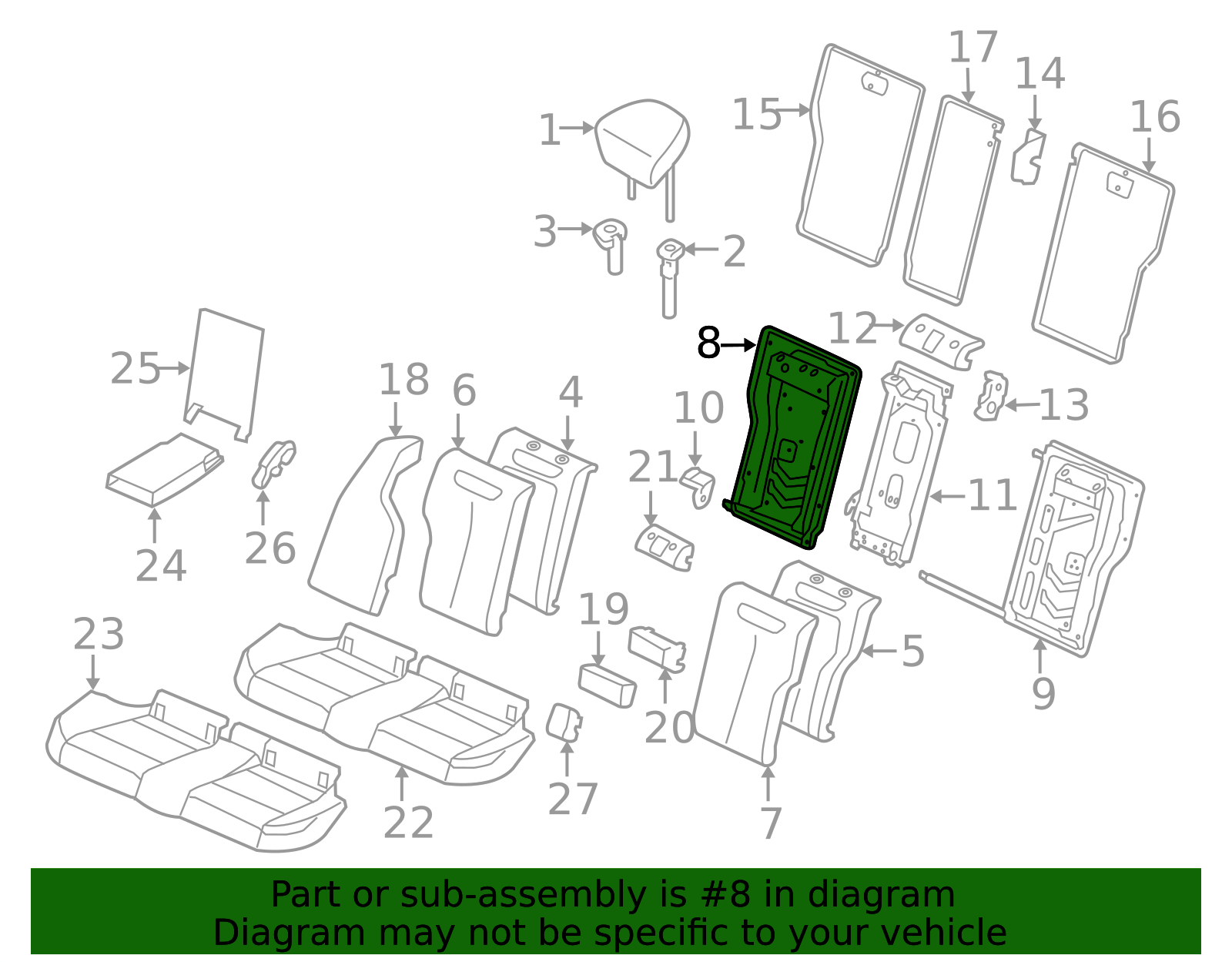 52-20-7-243-613 - Seat Back Frame - 2014-2020 BMW | BMW Parts Exchange