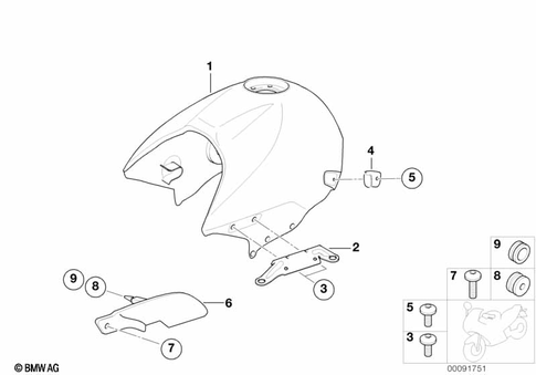 Fuel Container with Filler Pipe for 2005 BMW-Motorrad R 1150 R #1