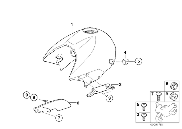 16112328707 - : Fuel Tank Prime Coated for BMW-Motorrad Image