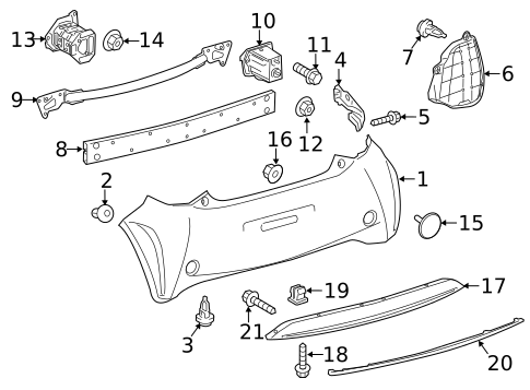 Bumper & Components - Rear for 2014 Scion iQ #0