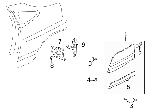 Exterior Trim - Quarter Panel for 2000 Honda Insight #0
