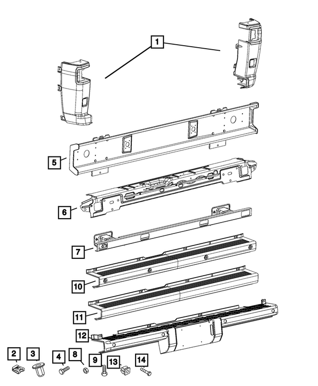 7FM50JXWAB - Frame, Bumper and Fascia: Bumper Cover, Right for Mopar Image