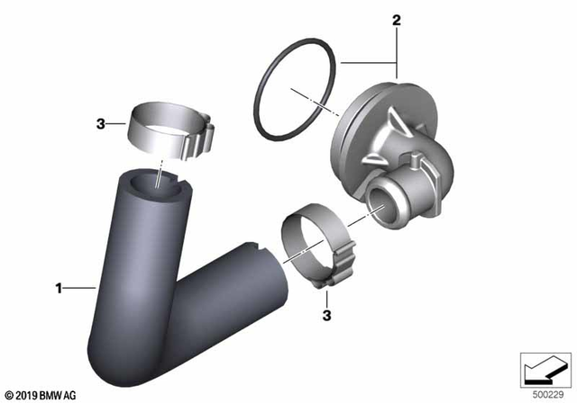 11158562508 - Engine: Hose Pcv Crankcase -  for BMW-Motorrad Image