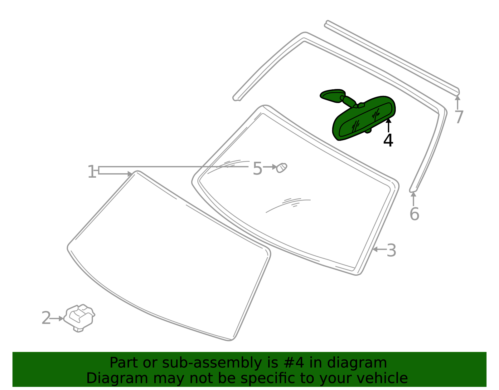 HG82-69-220B | 1995-2008 Mazda Interior Rear View Mirror