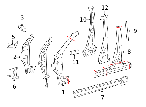 Hinge Pillar for 2009 Toyota RAV4 #0