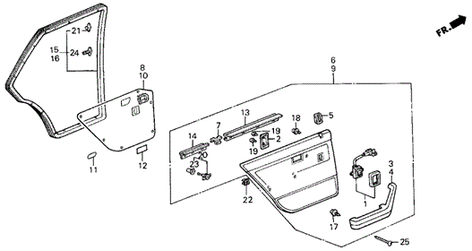 Rear Door Lining 5DR for 1988 Acura Integra #0