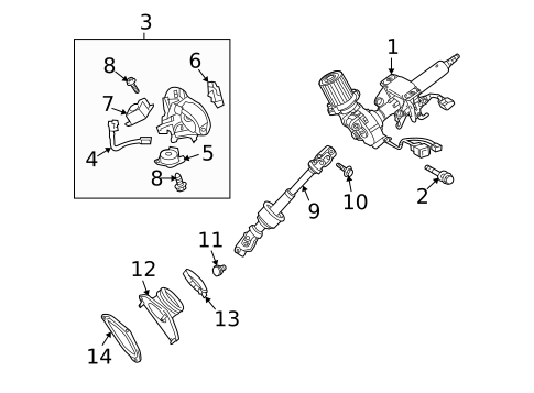 Steering Column Assembly for 2013 Toyota Venza #0