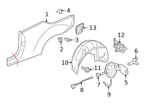 Quarter Panel & Components for 2007 Volkswagen Eos #0