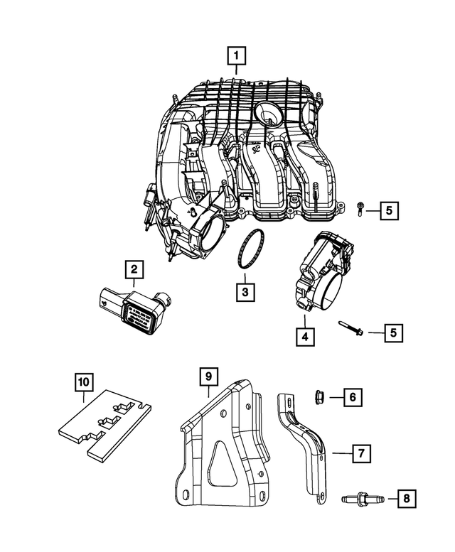 5281882AA - Engine: Bracket for Chrysler: 200, 300, Town &amp; Country | Dodge: Avenger, Challenger, Charger, Durango, Grand Caravan, Journey | Jeep: Grand Cherokee | Ram: C/V Image