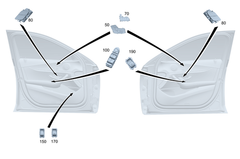 Switch in Front Door Lining for 2026 Mercedes-Benz GLE53 AMG #0
