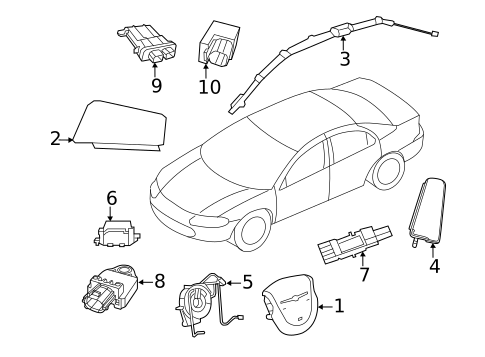 Air Bag Components for 2012 Chrysler 200 #0