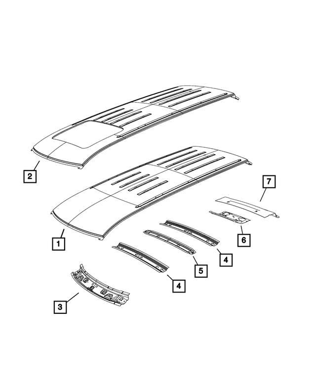 55369449AG - Body Sheet Metal Except Doors: Roof Front Header for Mopar Image image