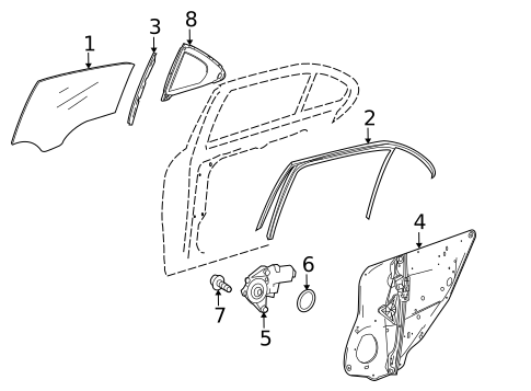 Glass - Rear Door for 2014 Mercedes-Benz E63 AMG S #2