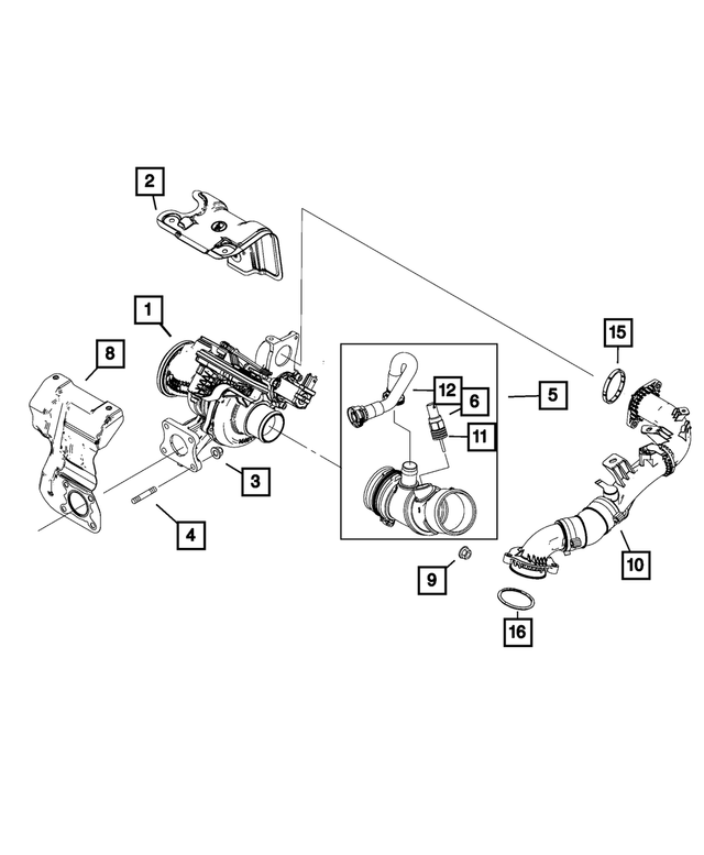 68440664AA - 1.3L Turbo; Engine: Turbocharger for Mopar Image