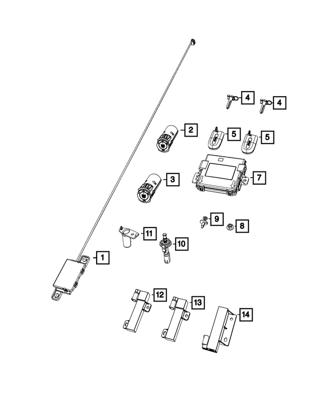 68143501AC - : Integrated Key Fob Transmitter for Mopar Image