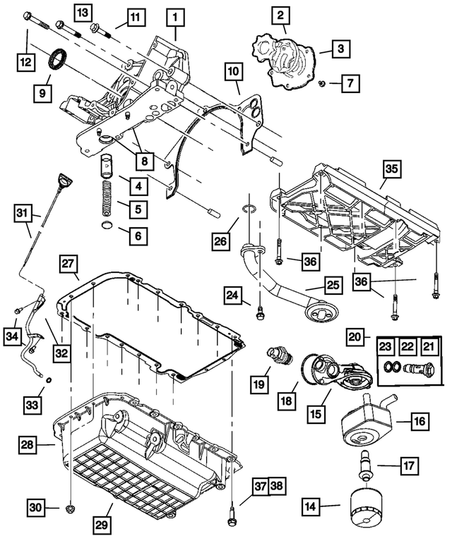 68149014AA - Engine 3.5L Six Cylinder: Engine Oil Pump for Mopar Image