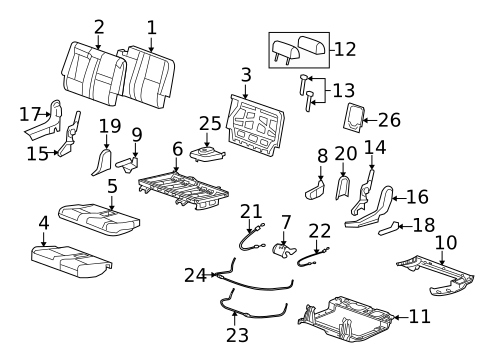 Front Seat Components for 2012 Cadillac Escalade #9