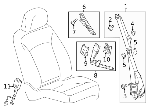 Front Seat Belts for 2014 Chevrolet Malibu #0