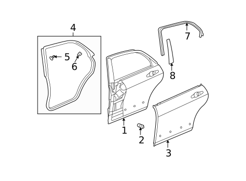 Door & Components for 2007 Acura TSX #0
