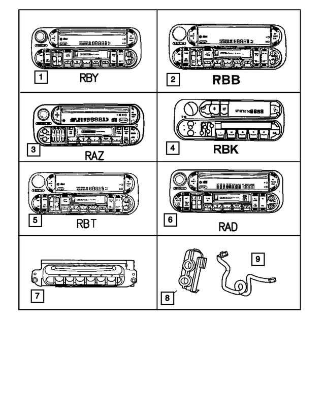 5064335AJ - Instrument Panel and Radios and Consoles: Am/fm/cassette With Cd Control Radio for Mopar Image