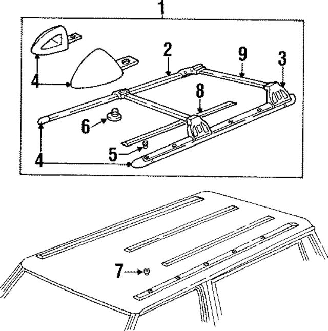 6502499 - Body: Roof Luggage Carrier Side Rail Screw for Mopar Image