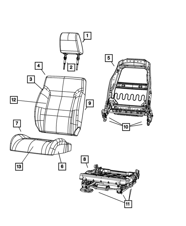 1TE921DVAA - Interior Trim: Front Headrest for Mopar Image