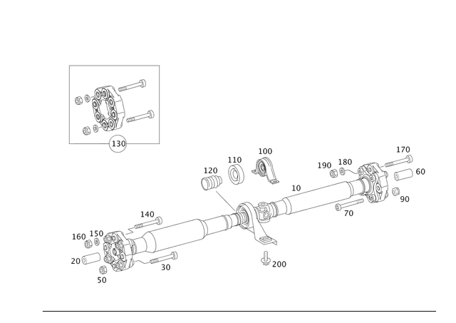 2214103516 - Propeller Shaft: Propeller Shaft, Complete for Mercedes-Benz: S500 Image image