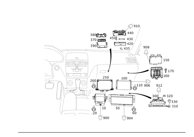 9063004 - Electrics and Function: Operating Unit for Mercedes-Benz: C250, C300, C350, C63 AMG, CLA250, CLS400, CLS550, CLS63 AMG, CLS63 AMG S, E250, E350, E400, E550, E63 AMG, E63 AMG S, GL350, GL450, GL550, GL63 AMG, GLA250, GLE300d, GLE350, GLE400, GLE550e, GLE63 AMG, GLK250, GLK350, GLS350d, GLS450, GLS550, GLS63 AMG, ML250, ML350, ML400, ML550, ML63 AMG, SLC300, SLC43 AMG, SLK250, SLK300, SLK350, SLK55 AMG Image