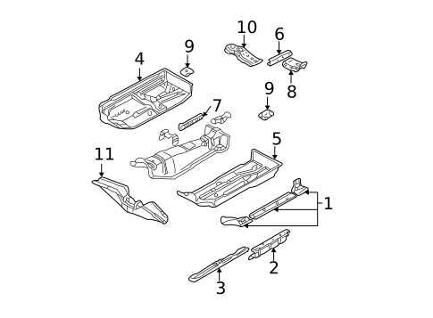 Rear Floor & Rails for 2001 Volkswagen Jetta #2