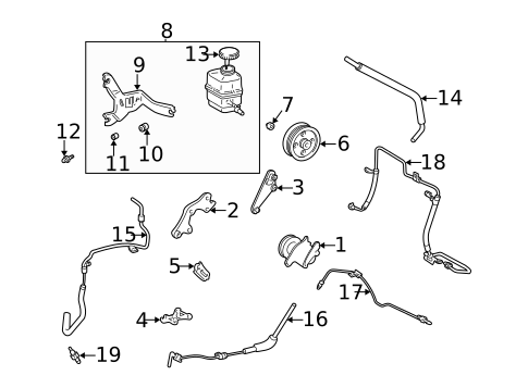 Pump & Hoses for 2003 Lexus RX300 #0