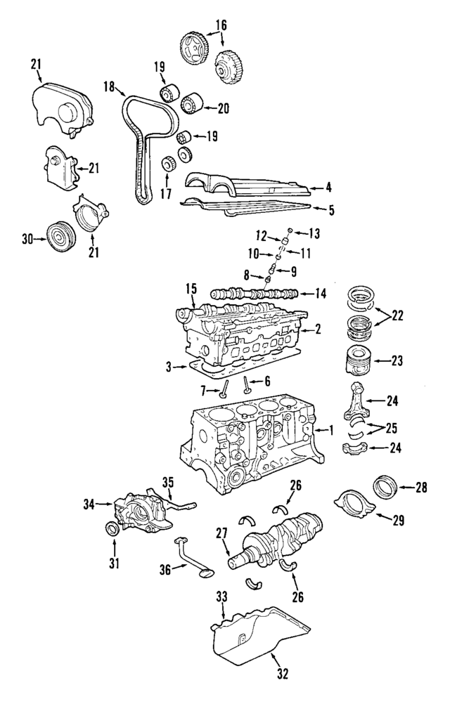 YS4Z6006AARM - Engine: Short Block for Ford: Escape, Escort, Focus | Mercury: Cougar Image