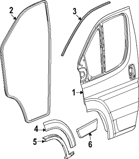Door & Components for 2025 Ram ProMaster EV #2