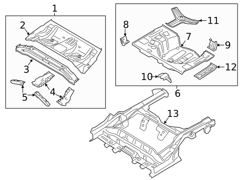 Rear Floor & Rails for 2013 Hyundai Elantra GT #0