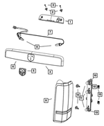55157160AH - : Tail Stop Backup Lamp, Right for Mopar Image
