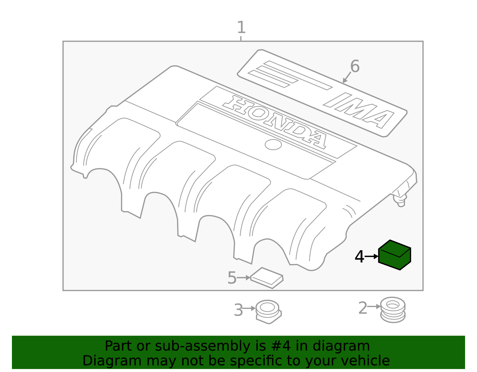 2011-2016 Honda CR-Z Engine Cover Insulator 17126-RTW-000 | Honda ...