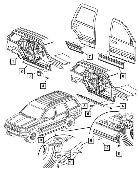 Moldings and Ornamentation for 2002 Jeep Grand Cherokee #1