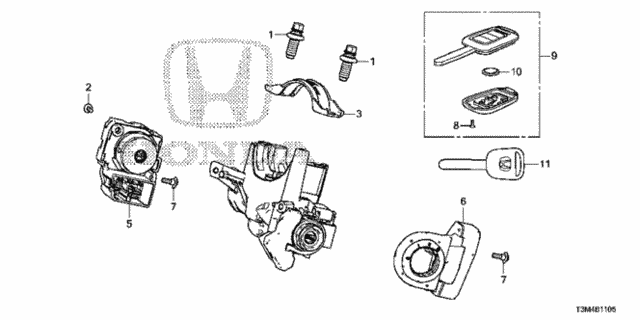 Key Cylinder Components for 2017 Honda Accord #0